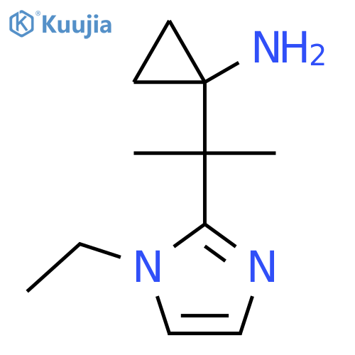 1-2-(1-ethyl-1H-imidazol-2-yl)propan-2-ylcyclopropan-1-amine structure
