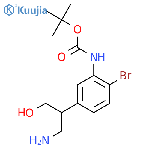 tert-butyl N-5-(1-amino-3-hydroxypropan-2-yl)-2-bromophenylcarbamate structure