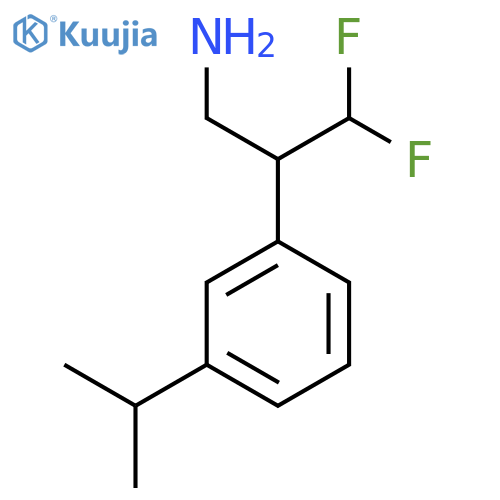 3,3-difluoro-2-3-(propan-2-yl)phenylpropan-1-amine structure