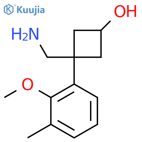 3-(aminomethyl)-3-(2-methoxy-3-methylphenyl)cyclobutan-1-ol structure