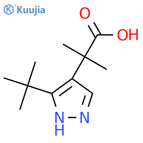 2-(3-tert-butyl-1H-pyrazol-4-yl)-2-methylpropanoic acid structure
