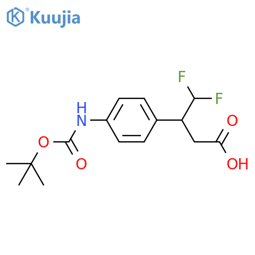 3-(4-{(tert-butoxy)carbonylamino}phenyl)-4,4-difluorobutanoic acid structure