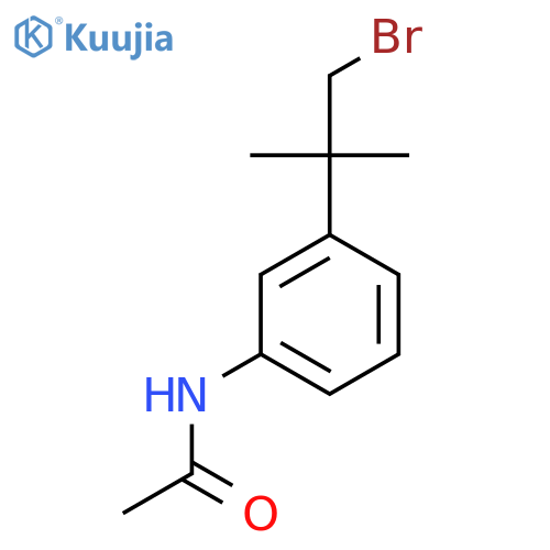 N-3-(1-bromo-2-methylpropan-2-yl)phenylacetamide structure