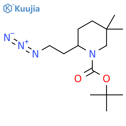 tert-butyl 2-(2-azidoethyl)-5,5-dimethylpiperidine-1-carboxylate structure