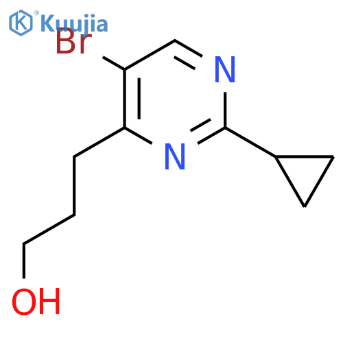 3-(5-bromo-2-cyclopropylpyrimidin-4-yl)propan-1-ol structure