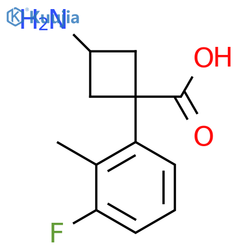 3-amino-1-(3-fluoro-2-methylphenyl)cyclobutane-1-carboxylic acid structure