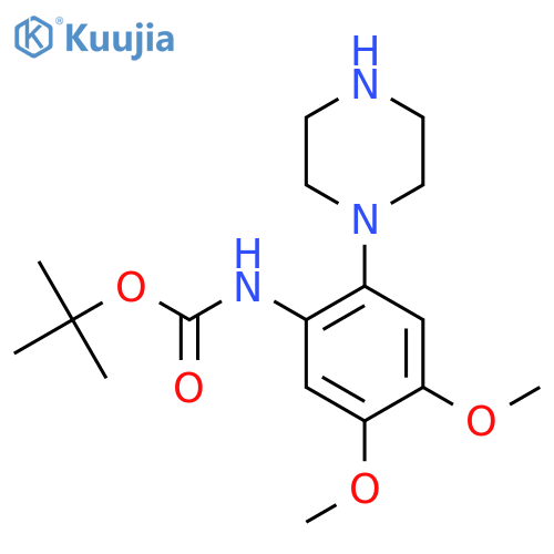 tert-butyl N-4,5-dimethoxy-2-(piperazin-1-yl)phenylcarbamate structure
