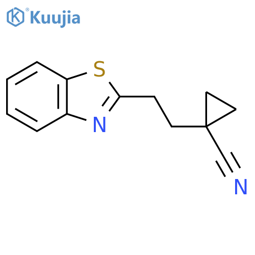 1-2-(1,3-benzothiazol-2-yl)ethylcyclopropane-1-carbonitrile structure