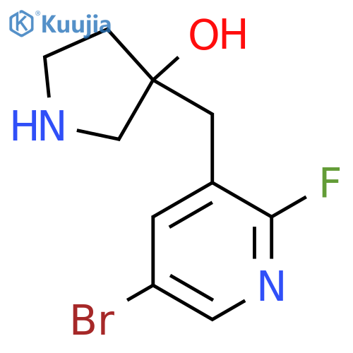 3-(5-bromo-2-fluoropyridin-3-yl)methylpyrrolidin-3-ol structure