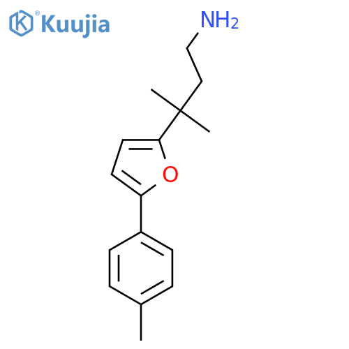 3-methyl-3-5-(4-methylphenyl)furan-2-ylbutan-1-amine structure