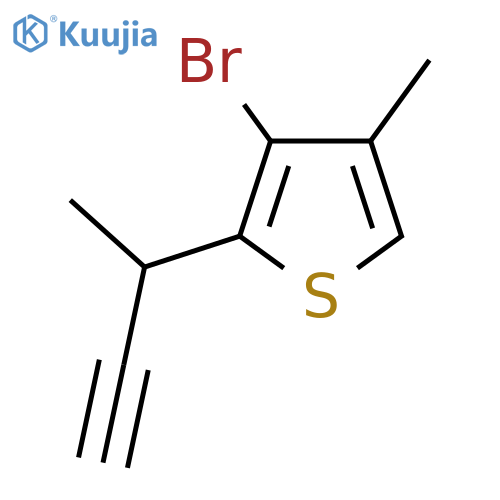 3-bromo-2-(but-3-yn-2-yl)-4-methylthiophene structure