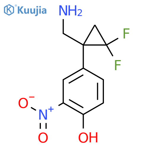 4-1-(aminomethyl)-2,2-difluorocyclopropyl-2-nitrophenol structure