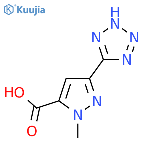 1-methyl-3-(1H-1,2,3,4-tetrazol-5-yl)-1H-pyrazole-5-carboxylic acid structure