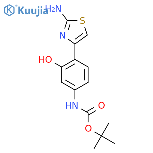 tert-butyl N-4-(2-amino-1,3-thiazol-4-yl)-3-hydroxyphenylcarbamate structure