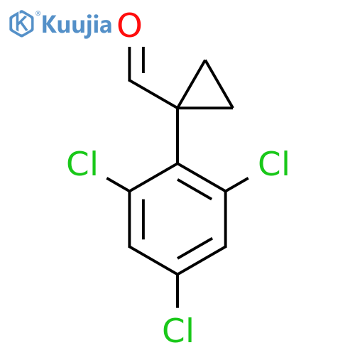 1-(2,4,6-trichlorophenyl)cyclopropane-1-carbaldehyde structure