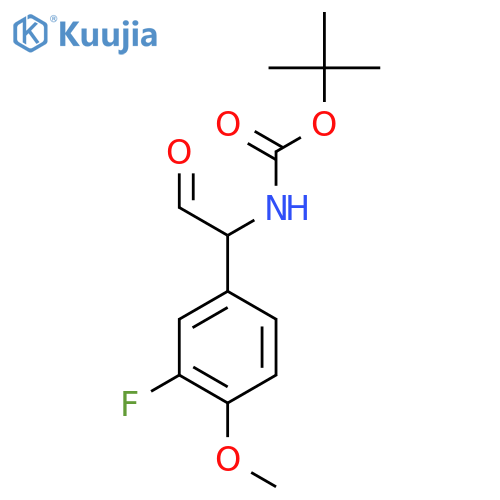 tert-butyl N-1-(3-fluoro-4-methoxyphenyl)-2-oxoethylcarbamate structure
