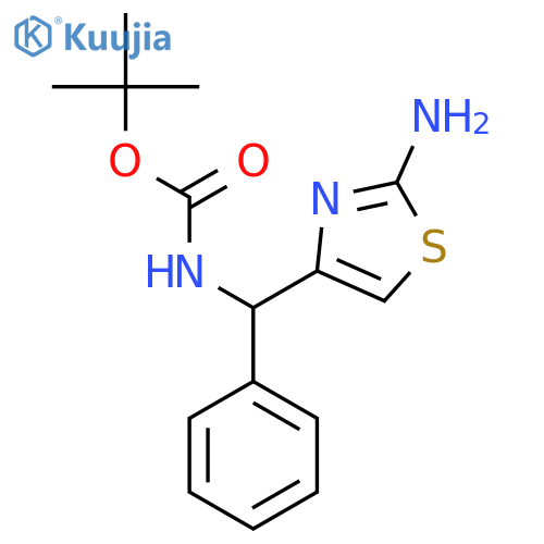 tert-butyl N-(2-amino-1,3-thiazol-4-yl)(phenyl)methylcarbamate structure