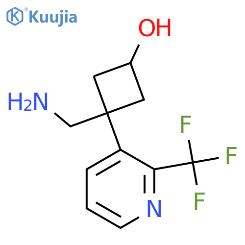 3-(aminomethyl)-3-2-(trifluoromethyl)pyridin-3-ylcyclobutan-1-ol structure