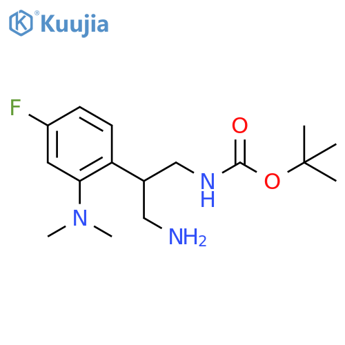 tert-butyl N-{3-amino-2-2-(dimethylamino)-4-fluorophenylpropyl}carbamate structure
