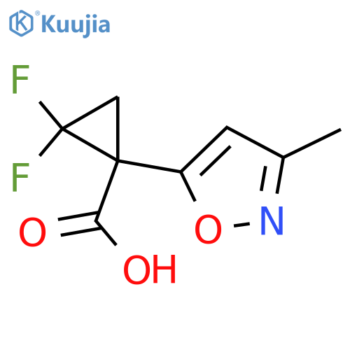 2,2-difluoro-1-(3-methyl-1,2-oxazol-5-yl)cyclopropane-1-carboxylic acid structure