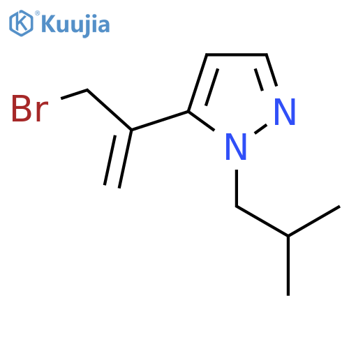 5-(3-bromoprop-1-en-2-yl)-1-(2-methylpropyl)-1H-pyrazole structure