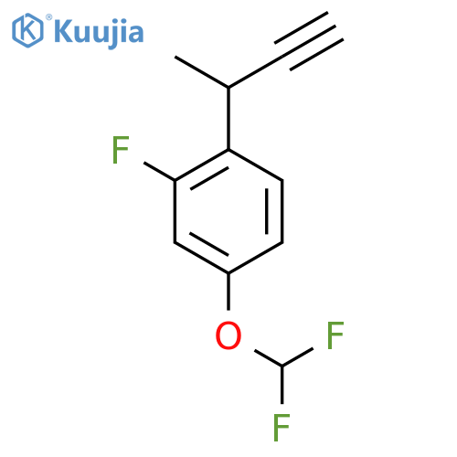 1-(but-3-yn-2-yl)-4-(difluoromethoxy)-2-fluorobenzene structure
