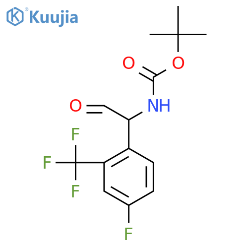tert-butyl N-{1-4-fluoro-2-(trifluoromethyl)phenyl-2-oxoethyl}carbamate structure