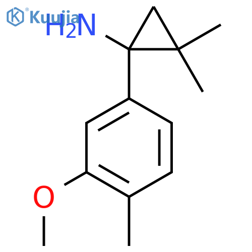 1-(3-methoxy-4-methylphenyl)-2,2-dimethylcyclopropan-1-amine structure