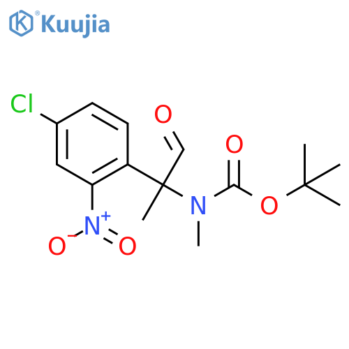 tert-butyl N-2-(4-chloro-2-nitrophenyl)-1-oxopropan-2-yl-N-methylcarbamate structure