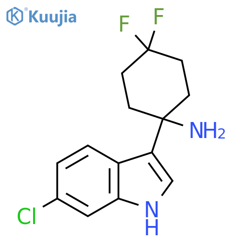 1-(6-chloro-1H-indol-3-yl)-4,4-difluorocyclohexan-1-amine structure