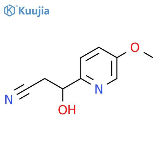 3-hydroxy-3-(5-methoxypyridin-2-yl)propanenitrile structure