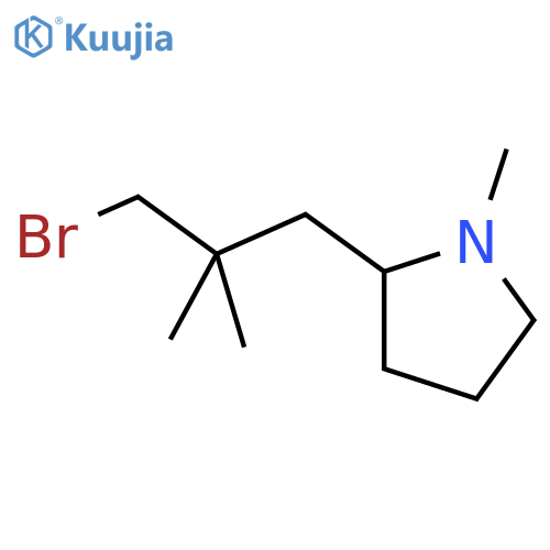 2-(3-bromo-2,2-dimethylpropyl)-1-methylpyrrolidine structure