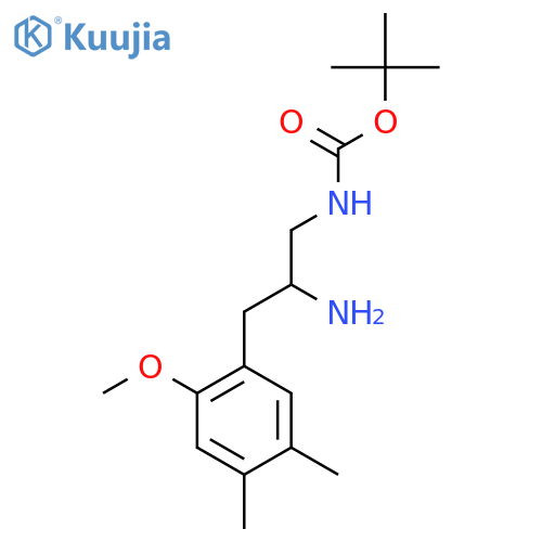 tert-butyl N-2-amino-3-(2-methoxy-4,5-dimethylphenyl)propylcarbamate structure