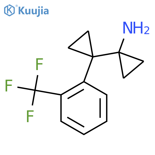1-{1-2-(trifluoromethyl)phenylcyclopropyl}cyclopropan-1-amine structure