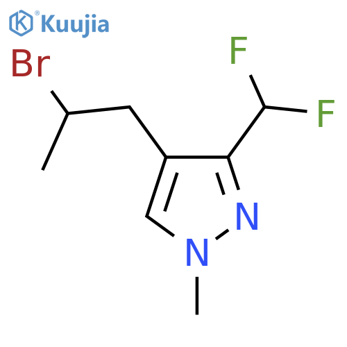 4-(2-bromopropyl)-3-(difluoromethyl)-1-methyl-1H-pyrazole structure