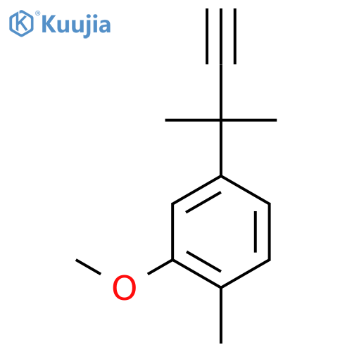 2-methoxy-1-methyl-4-(2-methylbut-3-yn-2-yl)benzene structure