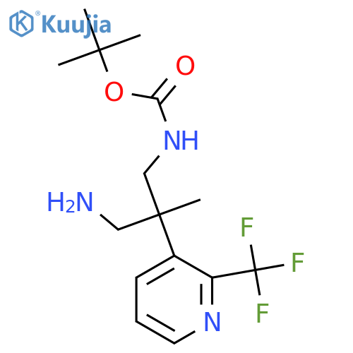 tert-butyl N-{3-amino-2-methyl-2-2-(trifluoromethyl)pyridin-3-ylpropyl}carbamate structure