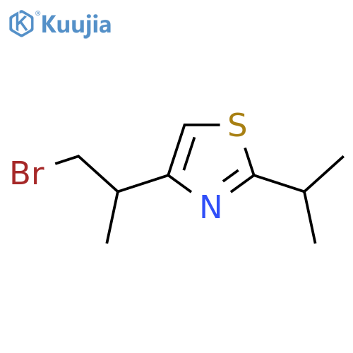 4-(1-bromopropan-2-yl)-2-(propan-2-yl)-1,3-thiazole structure