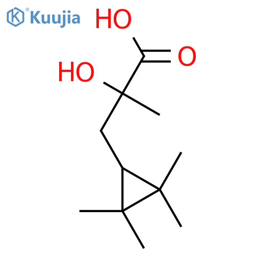 2-Hydroxy-2-methyl-3-(2,2,3,3-tetramethylcyclopropyl)propanoic acid structure