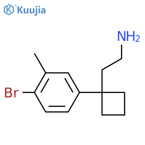 2-1-(4-bromo-3-methylphenyl)cyclobutylethan-1-amine structure
