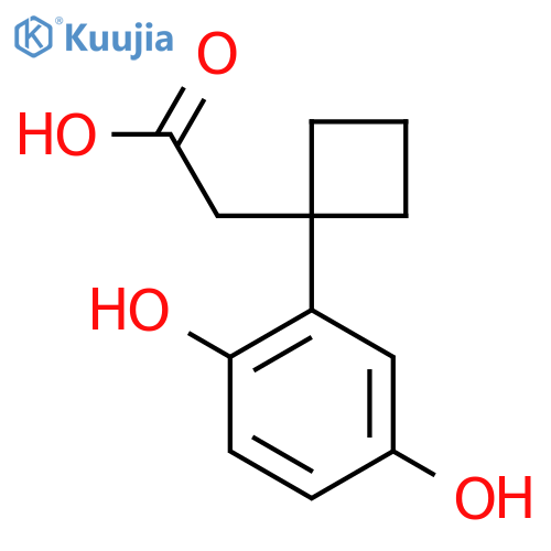 2-1-(2,5-dihydroxyphenyl)cyclobutylacetic acid structure