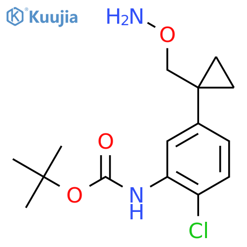 tert-butyl N-(5-{1-(aminooxy)methylcyclopropyl}-2-chlorophenyl)carbamate structure