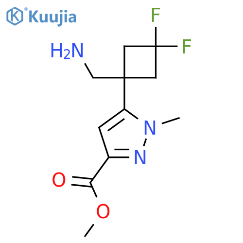 methyl 5-1-(aminomethyl)-3,3-difluorocyclobutyl-1-methyl-1H-pyrazole-3-carboxylate structure