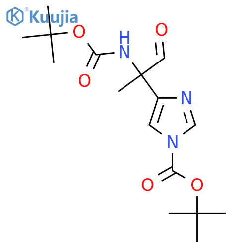 tert-butyl 4-(2-{(tert-butoxy)carbonylamino}-1-oxopropan-2-yl)-1H-imidazole-1-carboxylate structure