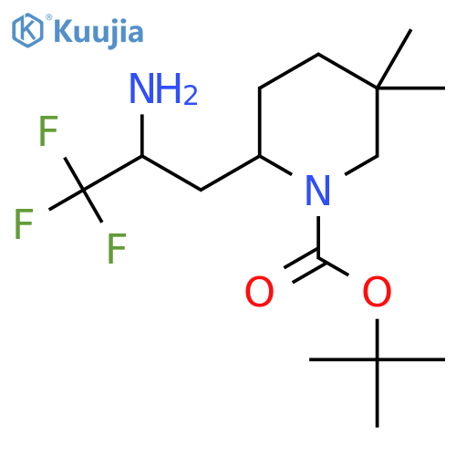 tert-butyl 2-(2-amino-3,3,3-trifluoropropyl)-5,5-dimethylpiperidine-1-carboxylate structure