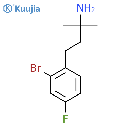 4-(2-bromo-4-fluorophenyl)-2-methylbutan-2-amine structure