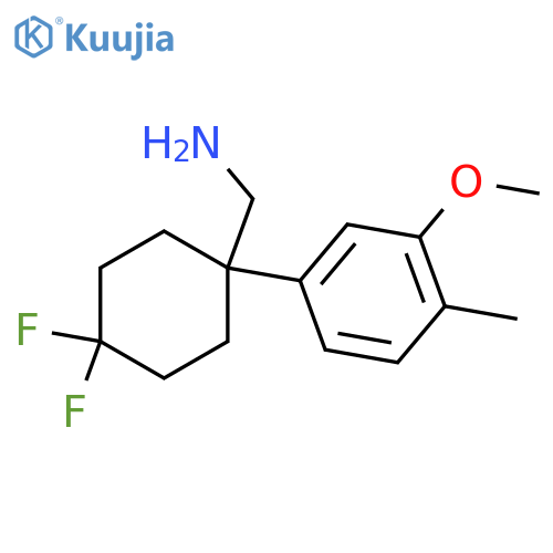 4,4-difluoro-1-(3-methoxy-4-methylphenyl)cyclohexylmethanamine structure