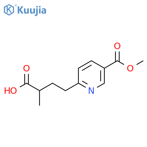4-5-(methoxycarbonyl)pyridin-2-yl-2-methylbutanoic acid structure