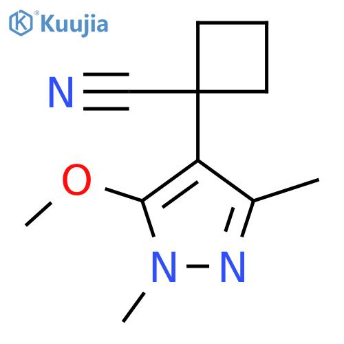 1-(5-methoxy-1,3-dimethyl-1H-pyrazol-4-yl)cyclobutane-1-carbonitrile structure