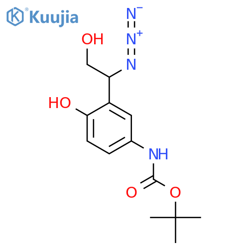 tert-butyl N-3-(1-azido-2-hydroxyethyl)-4-hydroxyphenylcarbamate structure